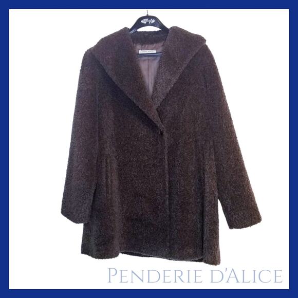Cinzia Rocca vintage due wool swing coat jacket size 12 brown - Picture 1 of 10